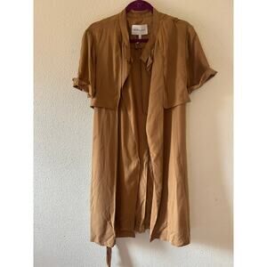 BCBGeneration Brown Mid-Length Lightweight Duster Jacket